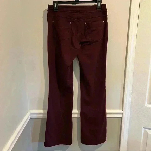 Athleta Stretch Plum Pull‎ On Wide Leg Pants Sz small Faux Zipper - Picture 5 of 6
